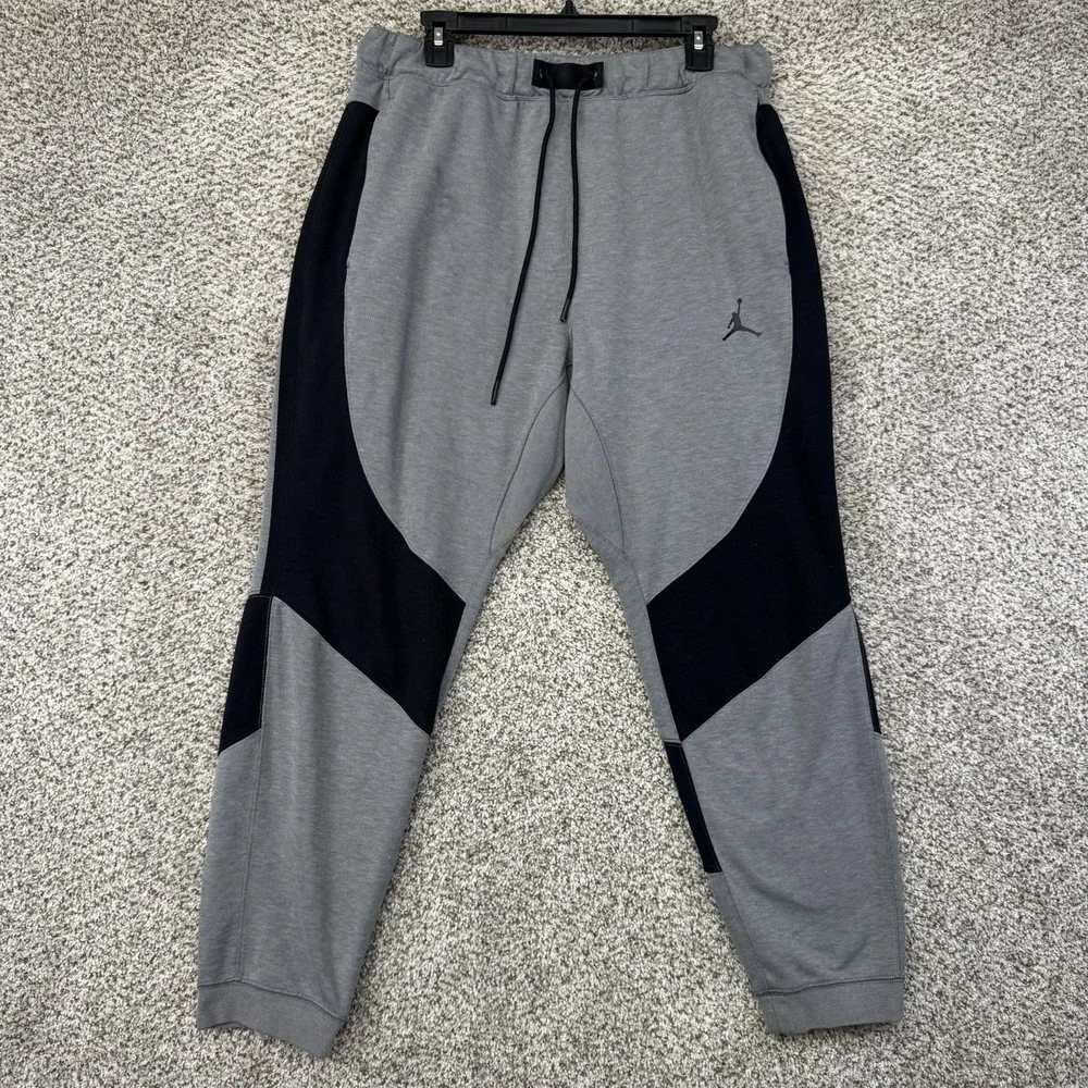 Jordan Dri-FIT Sport Air Jogger Pants Mens XL Slim Fit Carbon Heather Gray Black